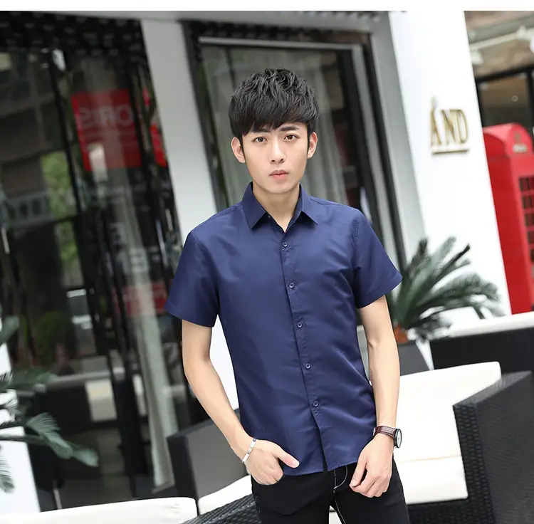 Men's White Slim Fit Short Sleeve Shirt — feature 11