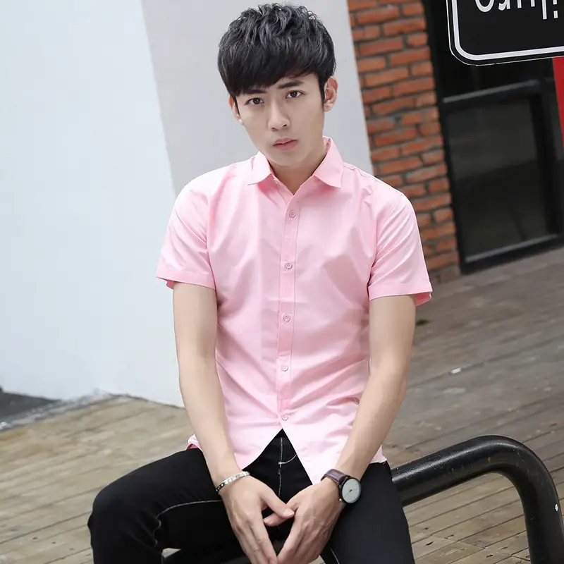 Men's White Slim Fit Short Sleeve Shirt - Image 4