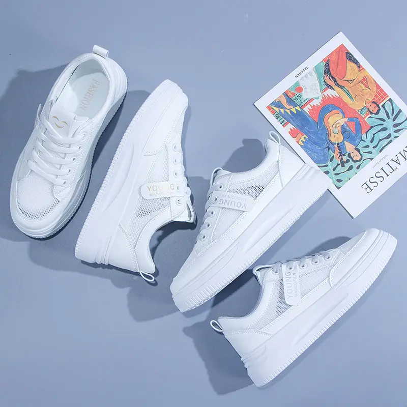 Women White Mesh Casual Sneakers 2025 Summer - Image 7