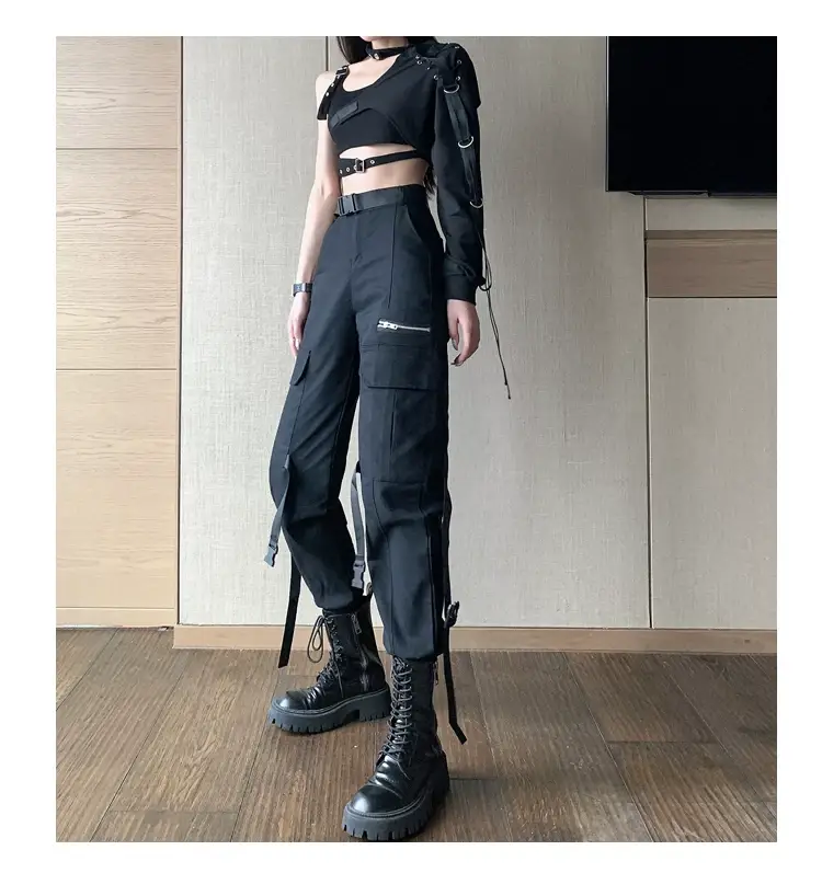 Black Camisole Leggings with Long Sleeve Top for Dance Wear — feature 17