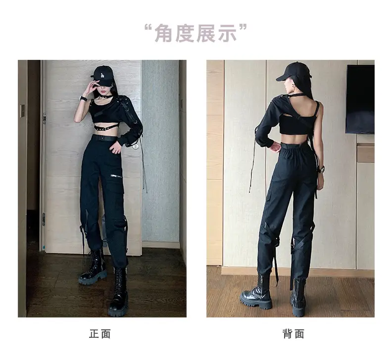 Black Camisole Leggings with Long Sleeve Top for Dance Wear — feature 6