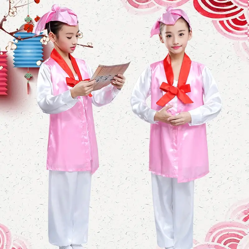 Pink Hanfu Children's Costumes for Kindergarten & Parties - Image 3