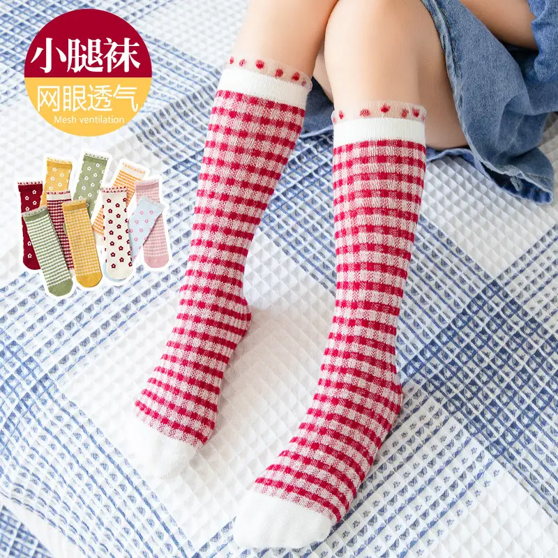 Spring Baby Socks Lace Floral Mesh Calf - Image 9