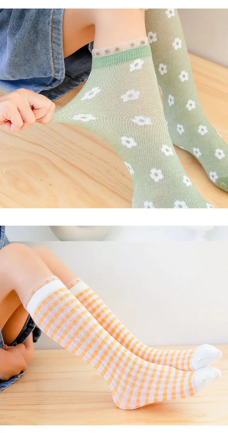 Spring Baby Socks Lace Floral Mesh Calf — feature 11