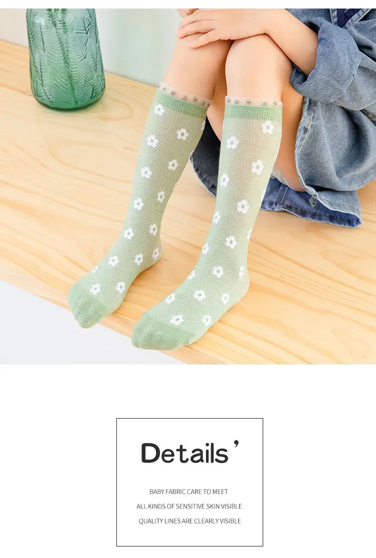 Spring Baby Socks Lace Floral Mesh Calf — feature 14
