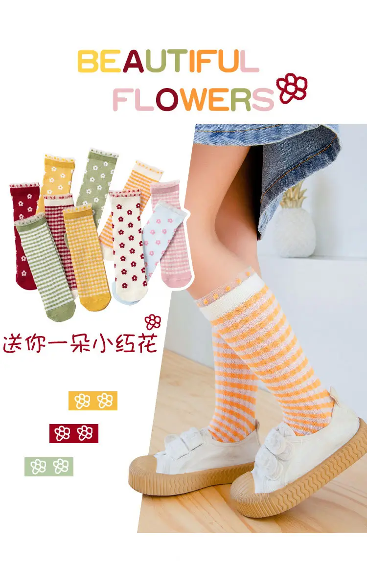 Spring Baby Socks Lace Floral Mesh Calf — feature 2