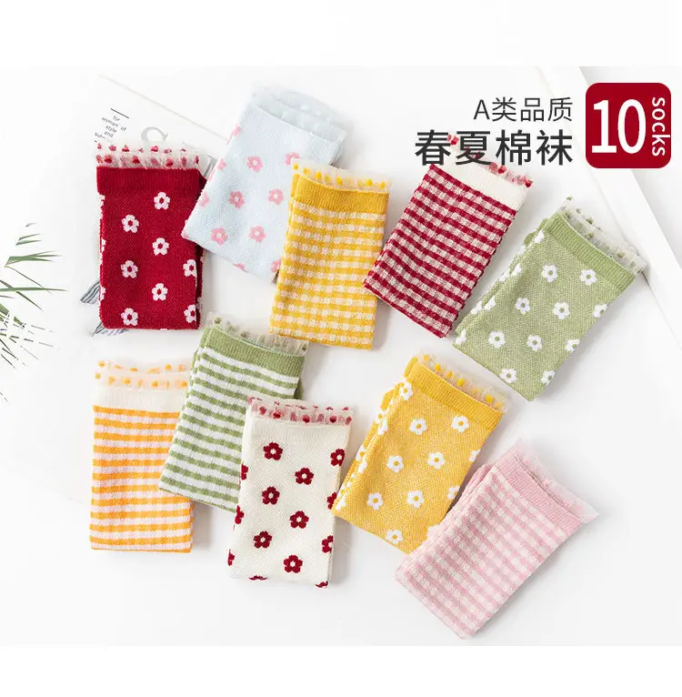 Spring Baby Socks Lace Floral Mesh Calf — feature 9