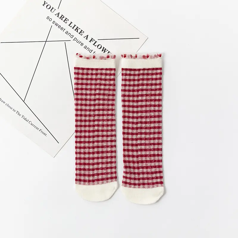 Spring Baby Socks Lace Floral Mesh Calf - Image 4
