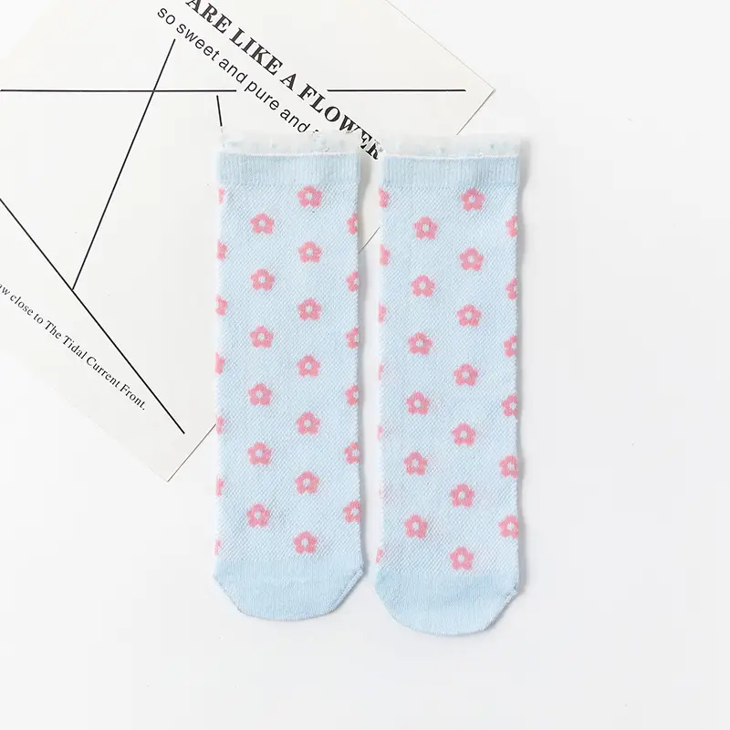 Spring Baby Socks Lace Floral Mesh Calf - Image 5