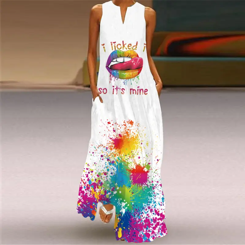 2026 V-Neck Printed Sexy Dress for Women - Image 3
