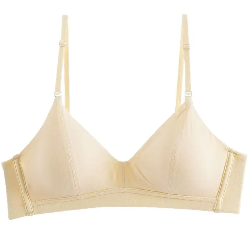 Anfeiya Girl Underwear Junior High School Students Lanjing Modal Small Chest Push-up Bra French Thin Cup Back Buckle Bra