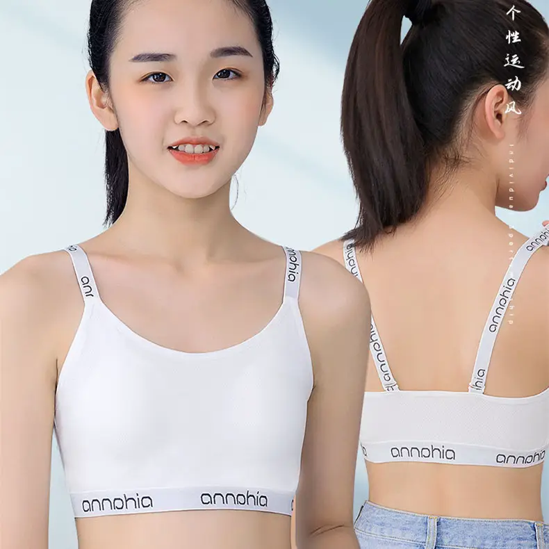 Anfeiya Girl Underwear Junior High School Students Lanjing Modal Small Chest Push-up Bra French Thin Cup Back Buckle Bra — feature 2