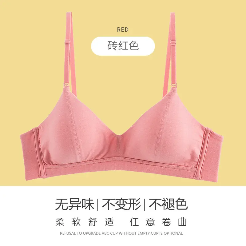 Anfeiya Girl Underwear Junior High School Students Lanjing Modal Small Chest Push-up Bra French Thin Cup Back Buckle Bra