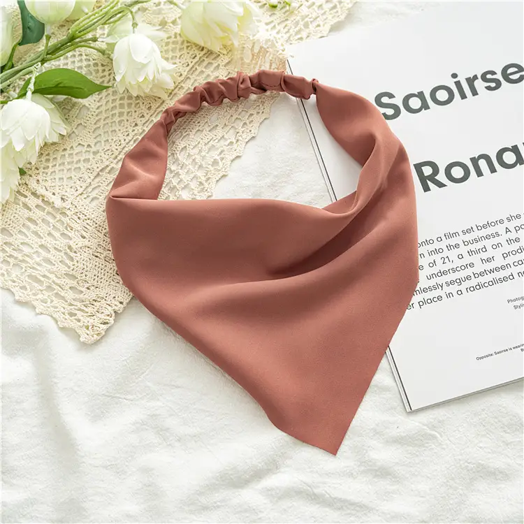 Yellow Chiffon Triangle Hair Band for Women