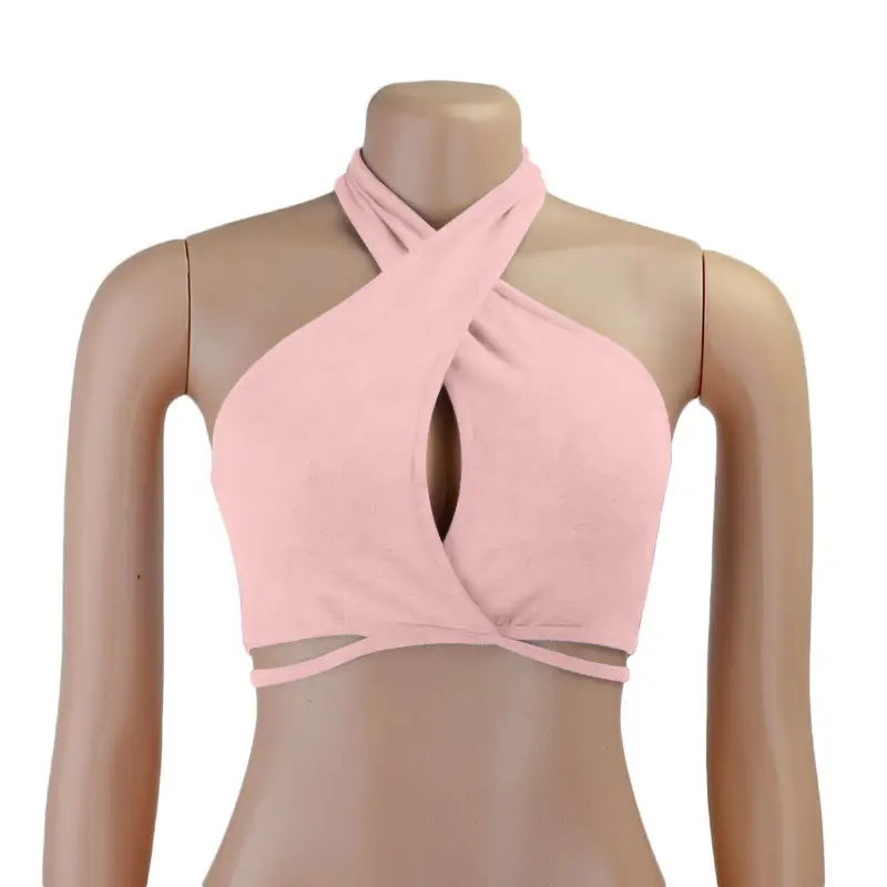 Red Backless Sleeveless Bra Top for Women - Image 2