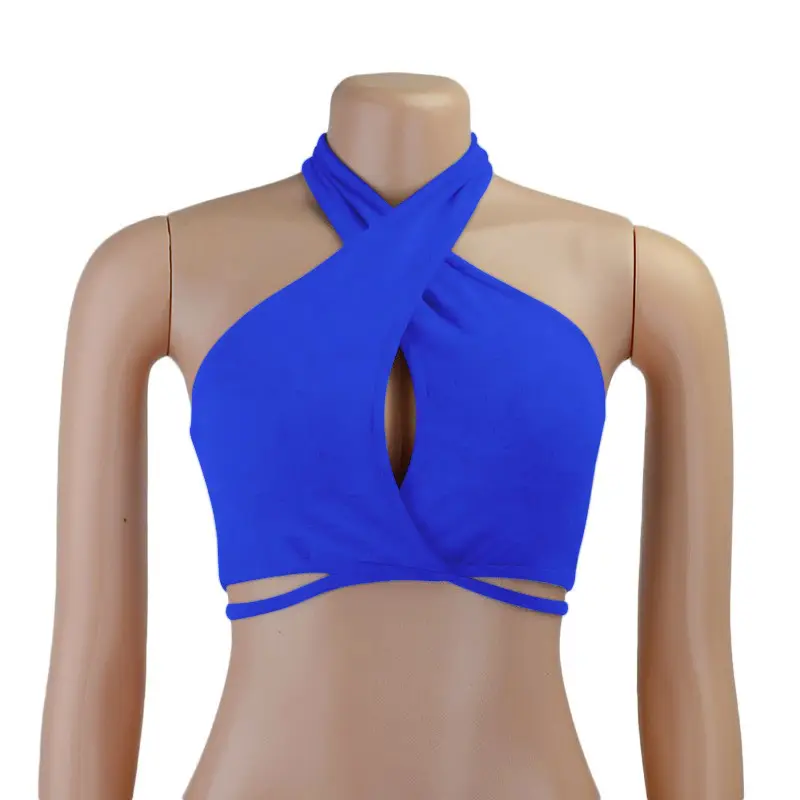 Red Backless Sleeveless Bra Top for Women - Image 5