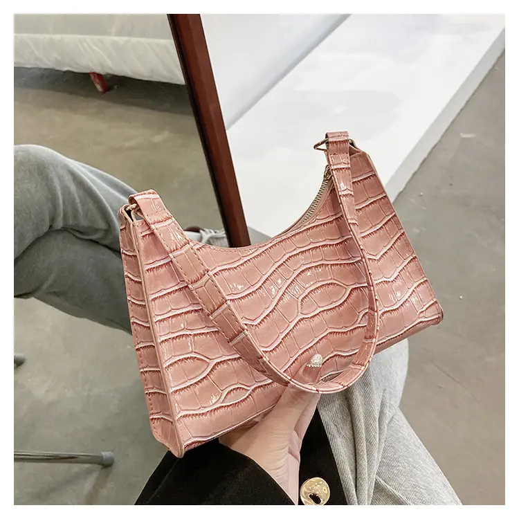 Yellow Croc Texture Shoulder Bag for Women 2023 - Image 7