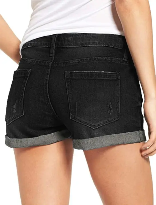 Cross-Border Ripped Denim Shorts Women Stretch Medium — feature 10