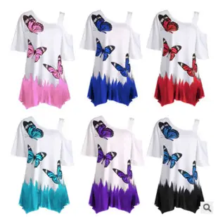 Women Ice Silk T-Shirt Orange White V-Neck Short Sleeve Summer 2022 — feature 44
