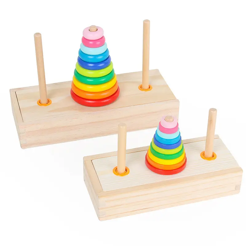 Wooden Hanoi Tower for Kids 10 Levels Educational Game - Image 19