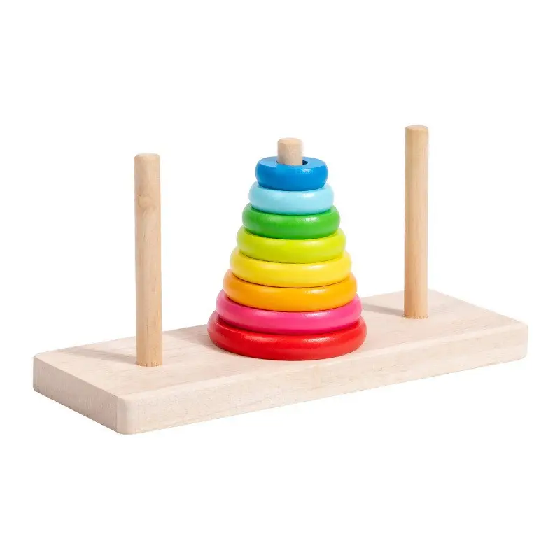 Wooden Hanoi Tower for Kids 10 Levels Educational Game - Image 9