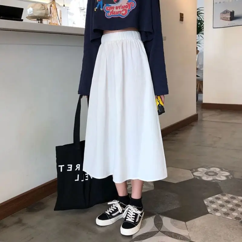 White A-Line High Waist Skirt for Women 2022 - Image 3