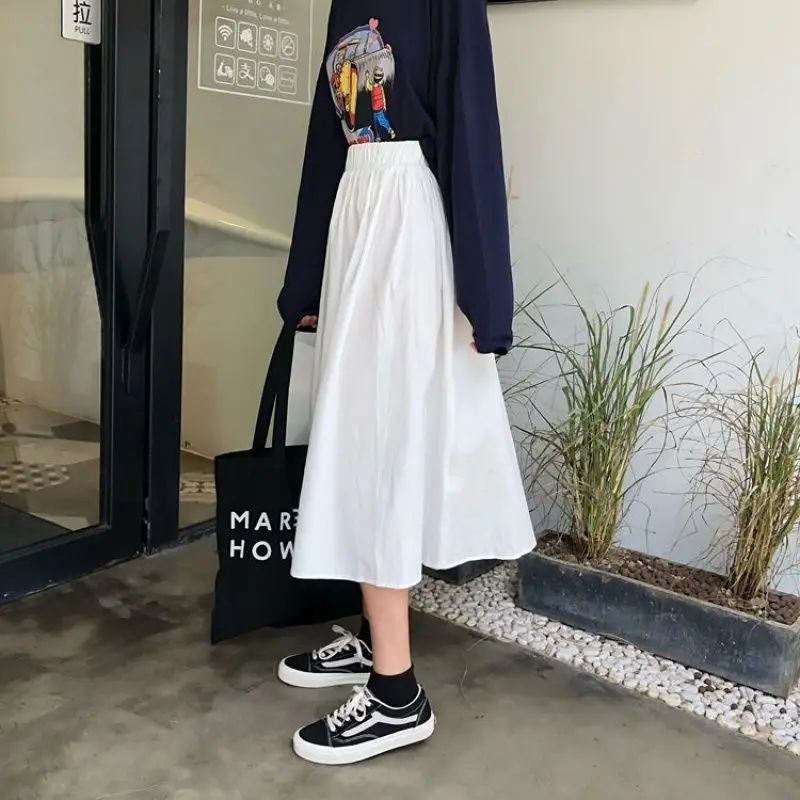 White A-Line High Waist Skirt for Women 2022 - Image 4