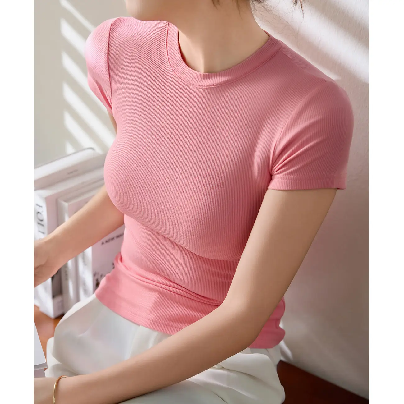 Women Ribbed Cotton T-Shirt Summer 2025 Plus Size - Image 10