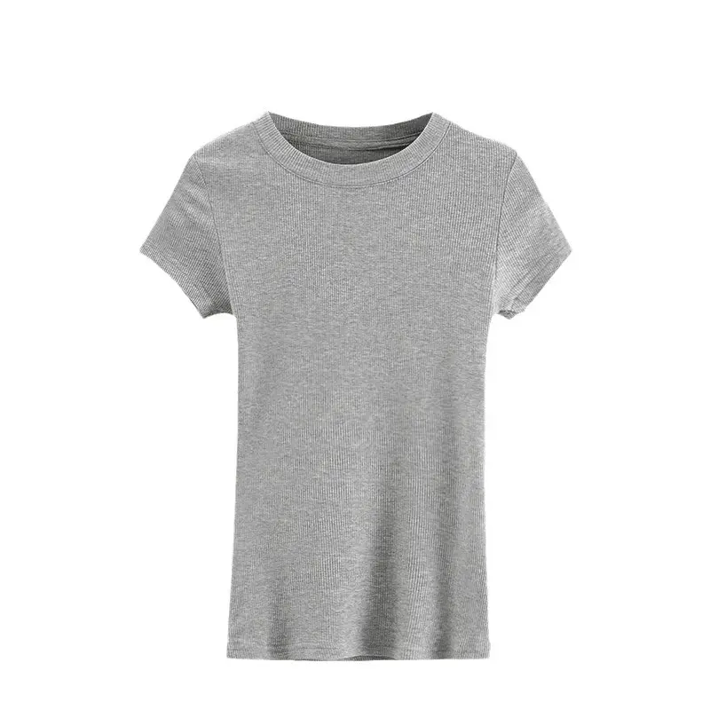 Women Ribbed Cotton T-Shirt Summer 2025 Plus Size - Image 11
