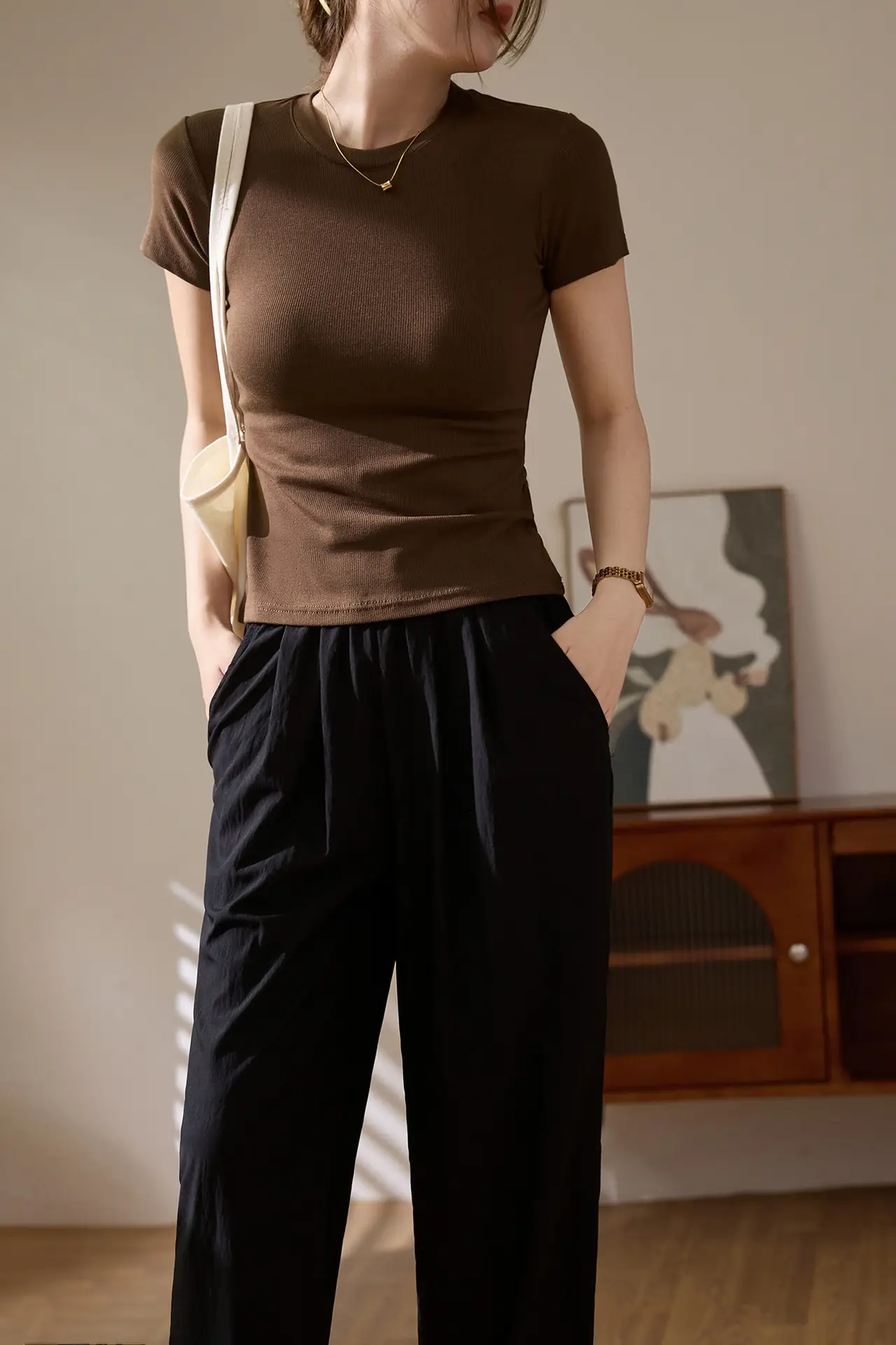 Women Ribbed Cotton T-Shirt Summer 2025 Plus Size — feature 1