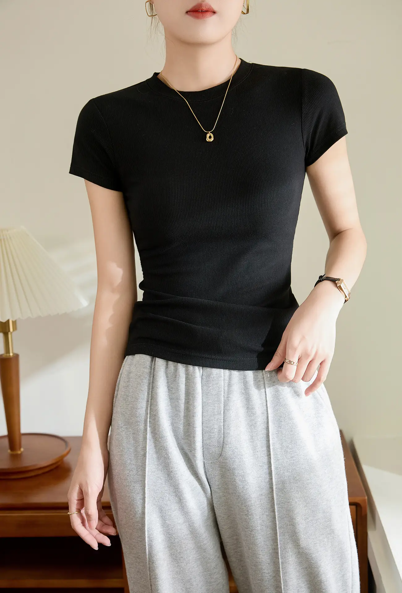 Women Ribbed Cotton T-Shirt Summer 2025 Plus Size — feature 10