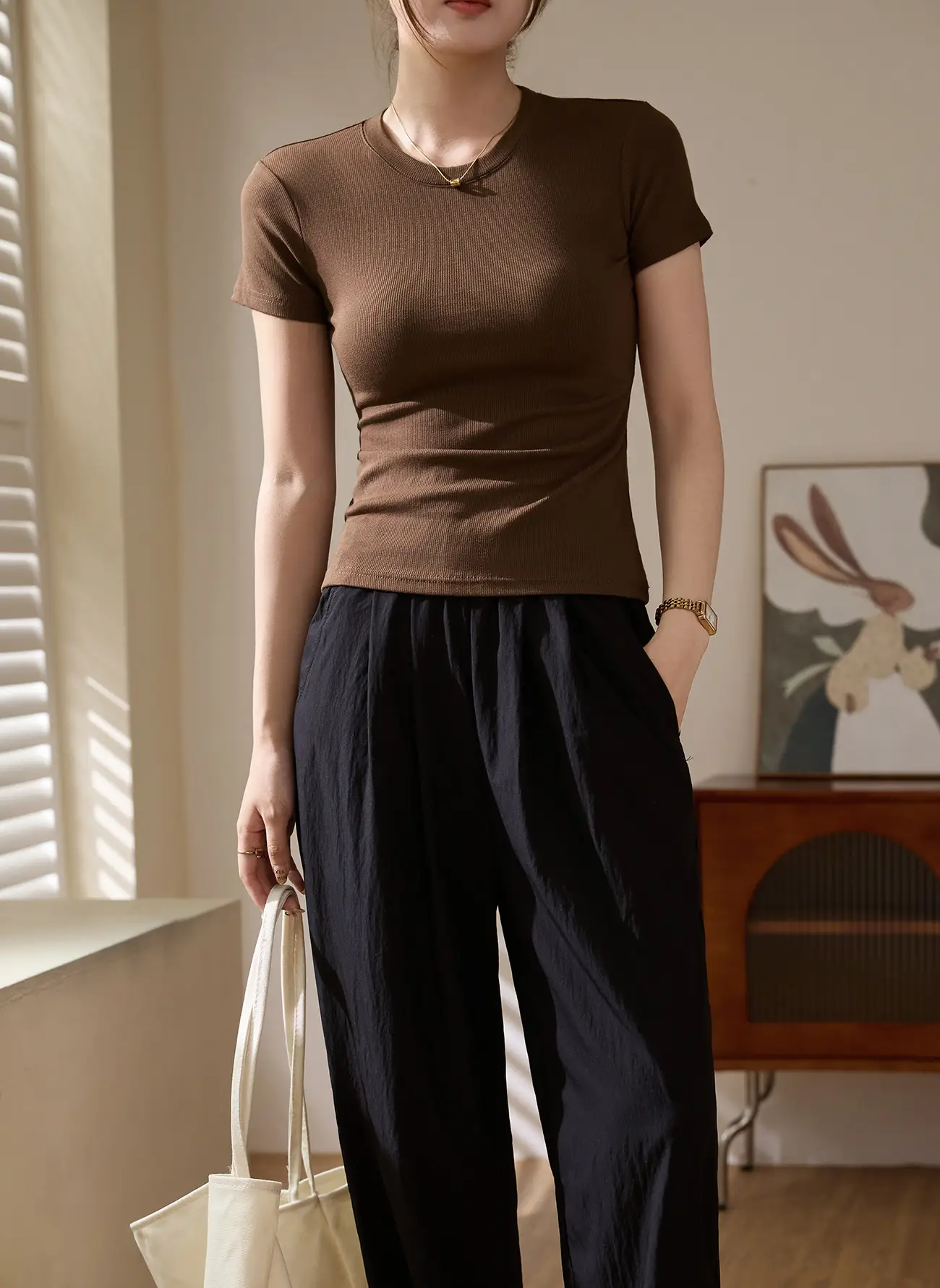 Women Ribbed Cotton T-Shirt Summer 2025 Plus Size — feature 11