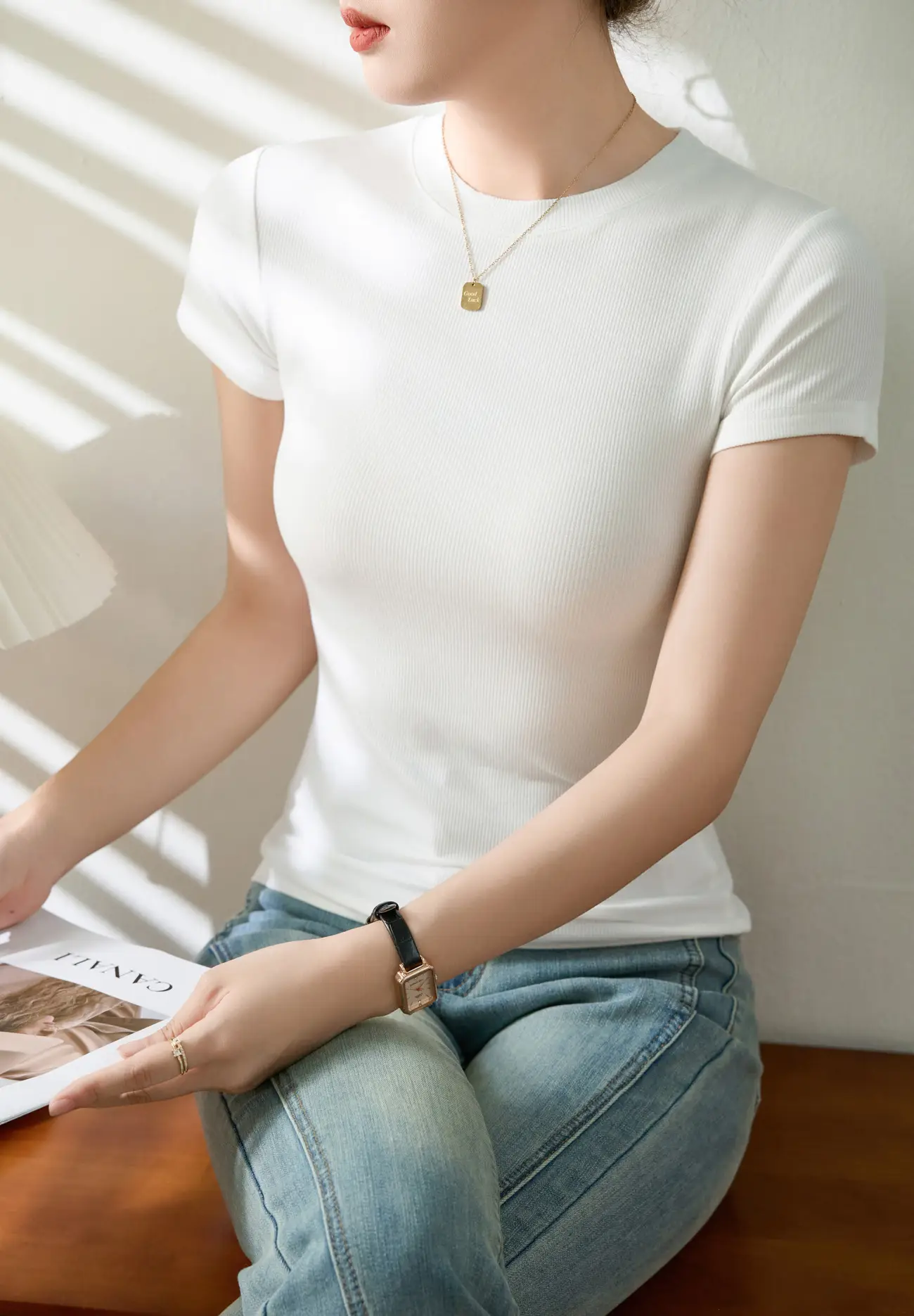Women Ribbed Cotton T-Shirt Summer 2025 Plus Size — feature 14