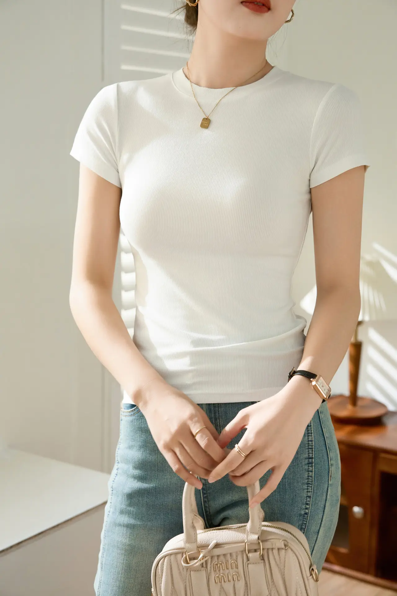 Women Ribbed Cotton T-Shirt Summer 2025 Plus Size — feature 24