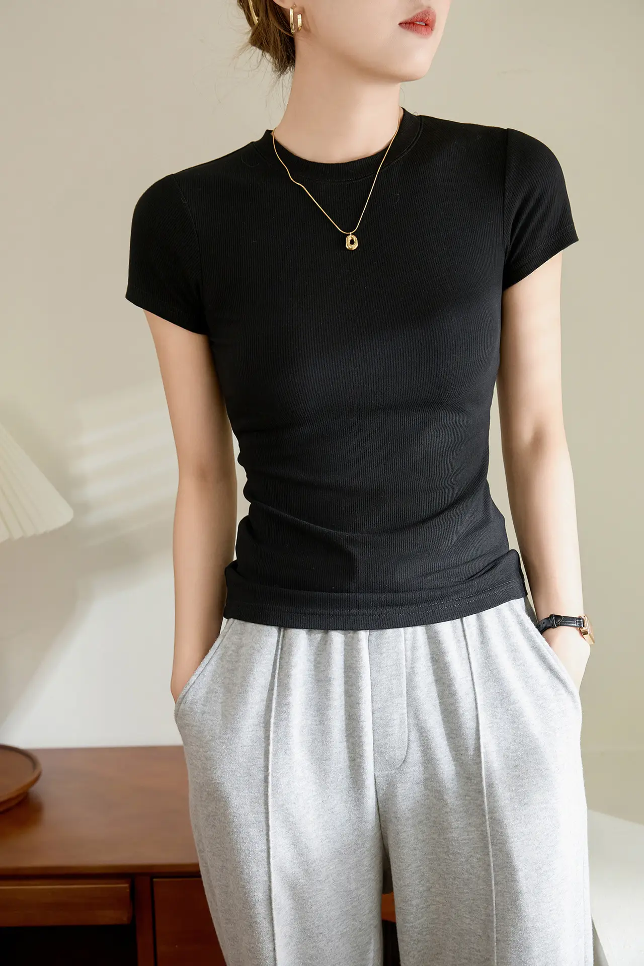 Women Ribbed Cotton T-Shirt Summer 2025 Plus Size — feature 25