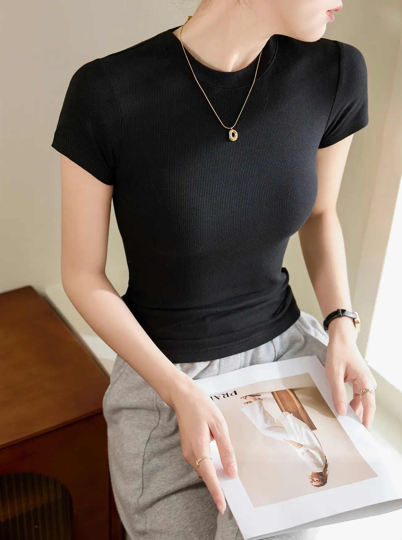 Women Ribbed Cotton T-Shirt Summer 2025 Plus Size — feature 30