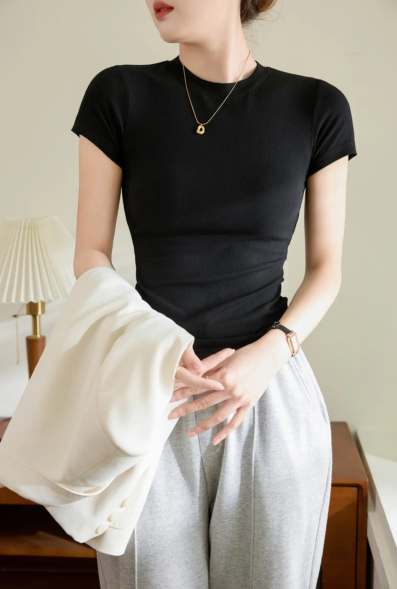 Women Ribbed Cotton T-Shirt Summer 2025 Plus Size — feature 35