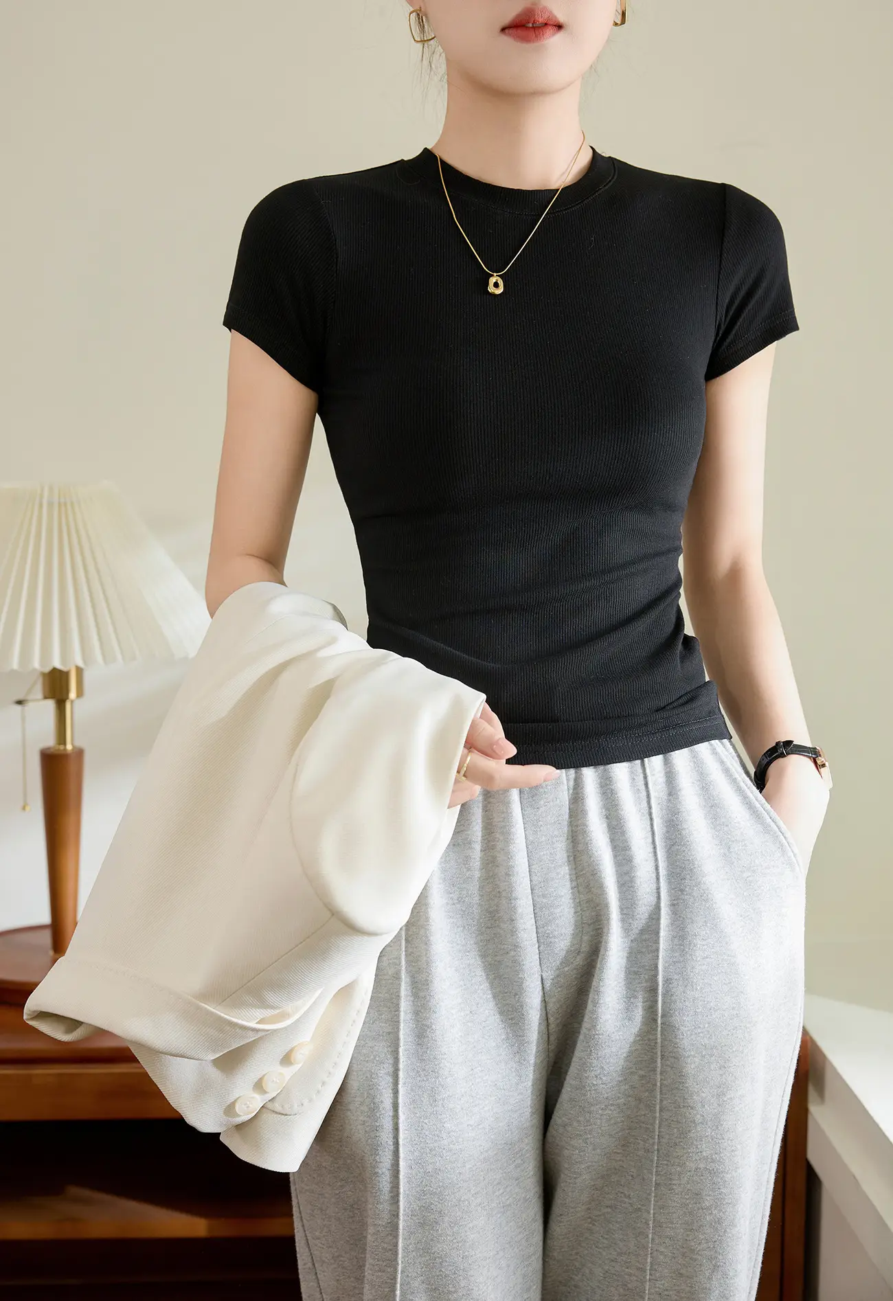 Women Ribbed Cotton T-Shirt Summer 2025 Plus Size — feature 40
