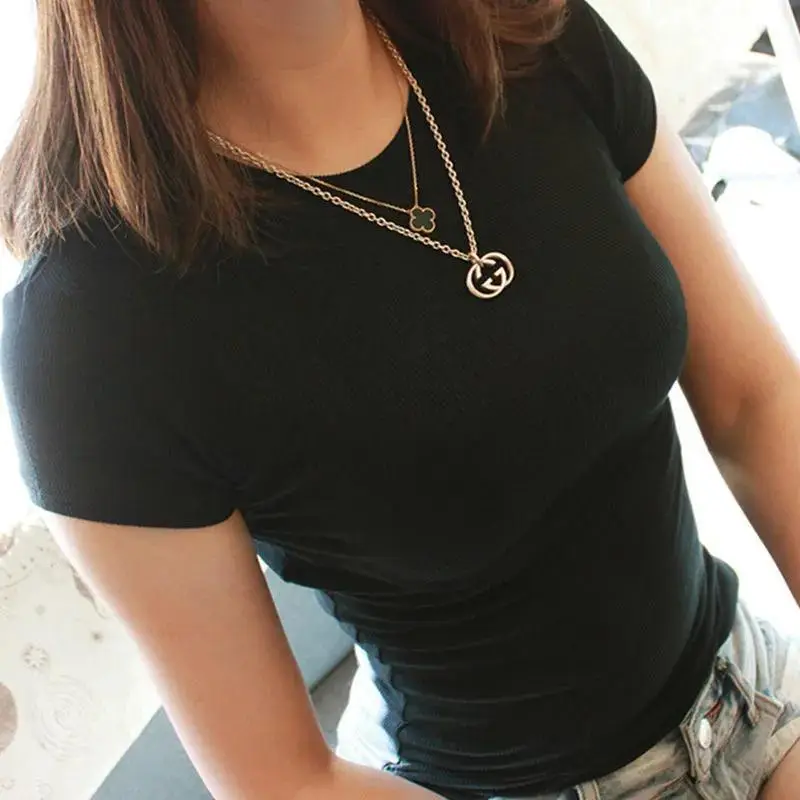 Women's Short Sleeve T-Shirt Olive Green Large - Image 11