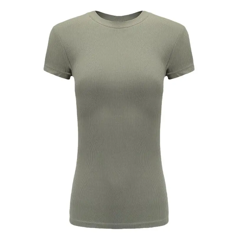 Women's Short Sleeve T-Shirt Olive Green Large - Image 14