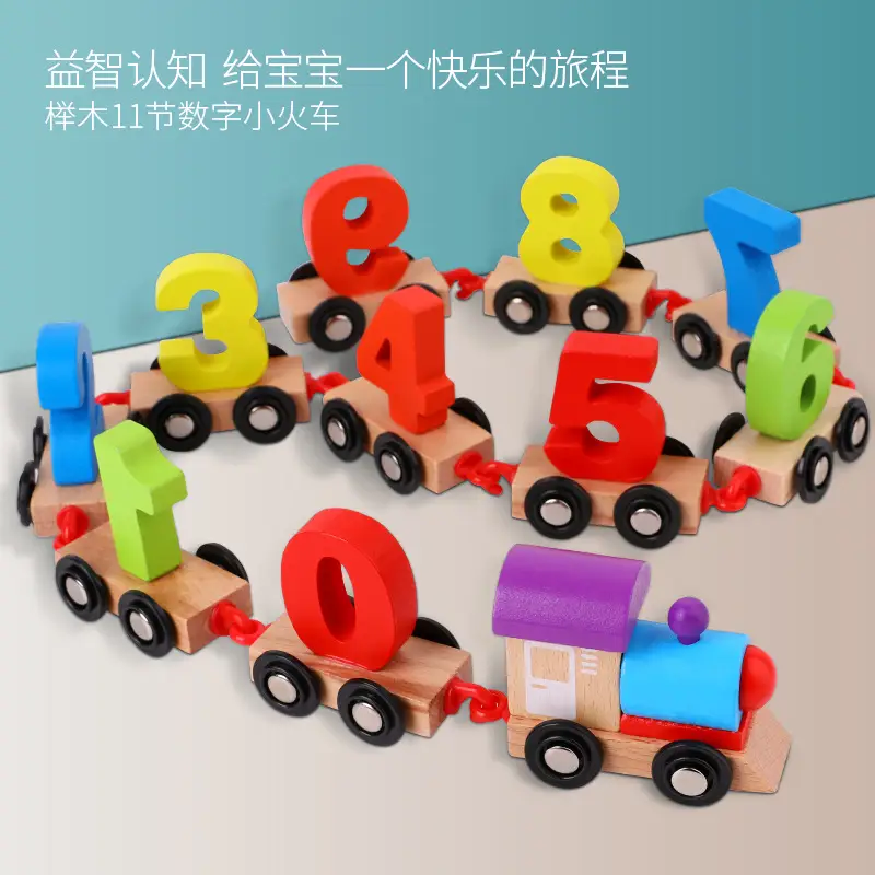 Magnetic Digital Car Train Toys for Kids 12 Colors - Image 3