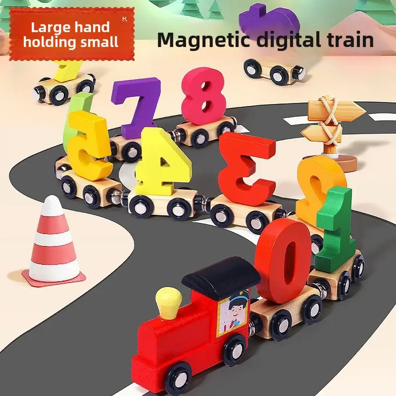 Magnetic Digital Car Train Toys for Kids 12 Colors - Image 4