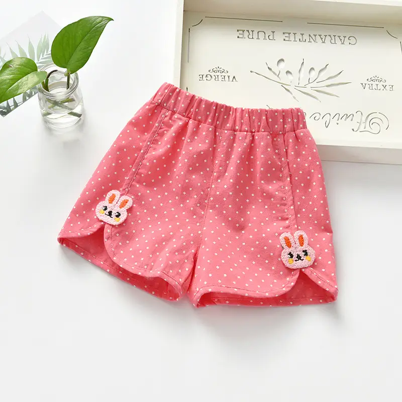Girls' Pink Polka Dot Rabbit Shorts 2025 - Image 2