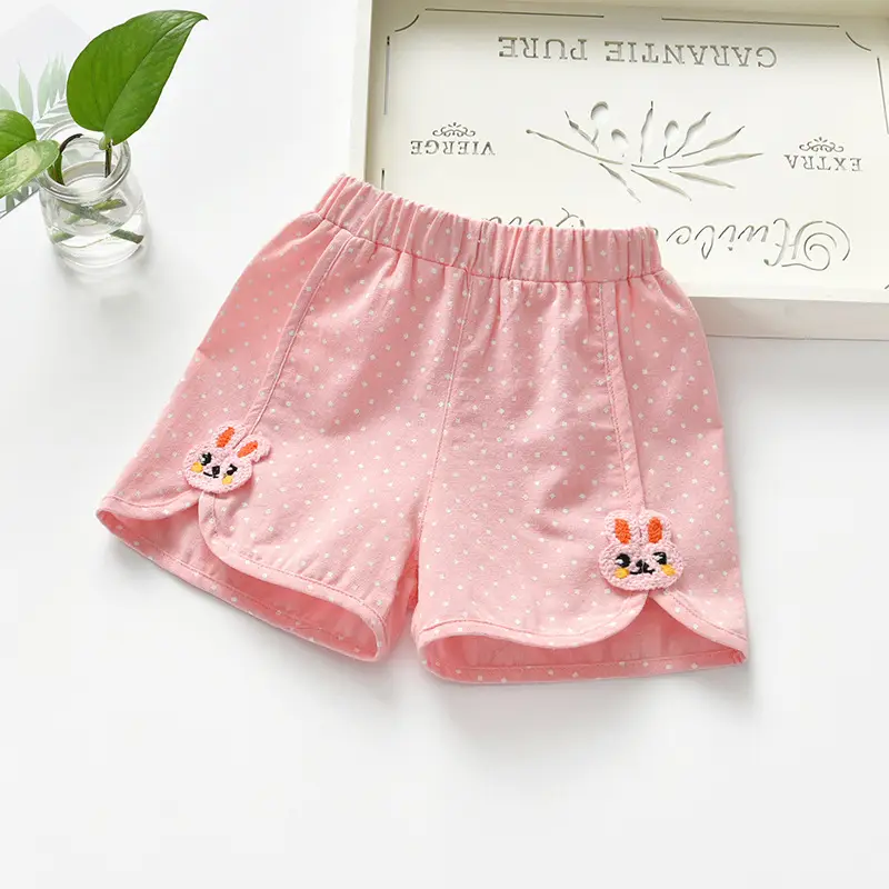 Girls' Pink Polka Dot Rabbit Shorts 2025 - Image 3