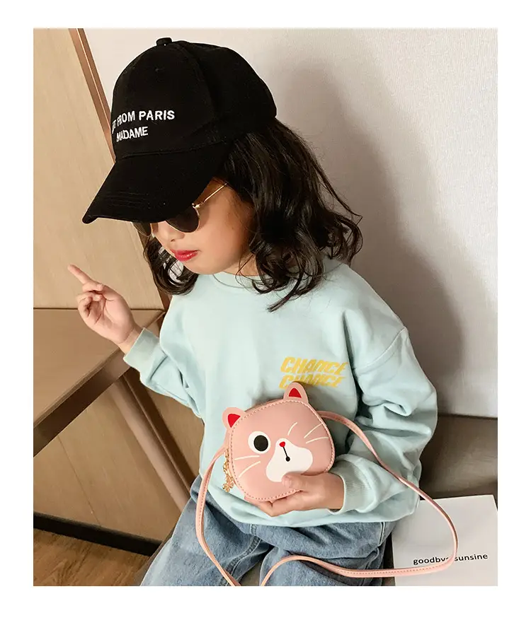 Red Cat Kitten Messenger Bag for Kids PU Material — feature 33