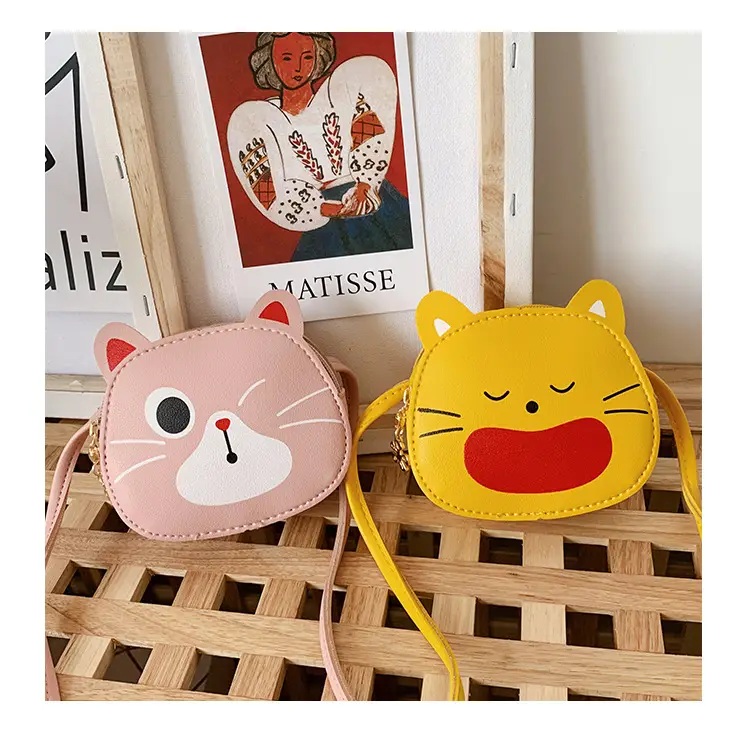 Red Cat Kitten Messenger Bag for Kids PU Material — feature 9
