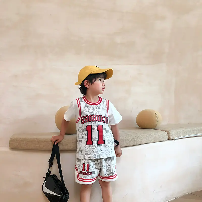 Kids Cartoon Shorts Suit 2025 Summer Korean Style