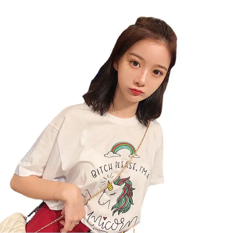 Little Red Book Unicorn Cotton T-Shirt White 2025