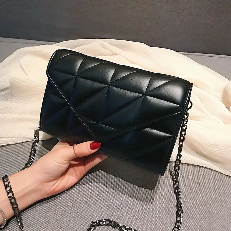 Small Black Quilted Chain Crossbody Bag for Women - Image 4