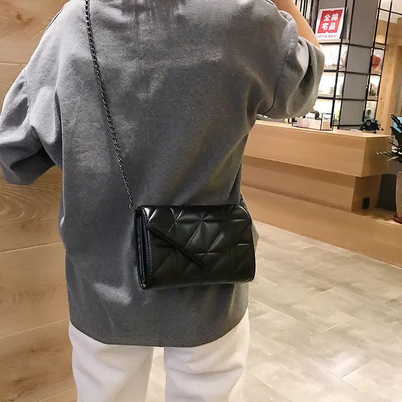 Small Black Quilted Chain Crossbody Bag for Women - Image 5
